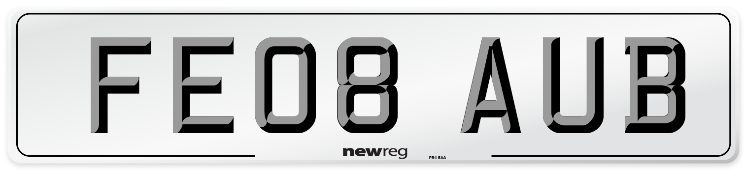 FE08 AUB Number Plate from New Reg